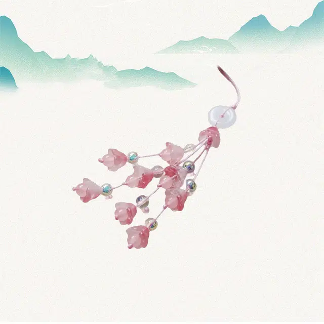 卡莱茵 平安顺遂 风铃花装饰挂绳包包国风新中式小众精致#好运 有机玻璃 挂件 男女同款情侣款