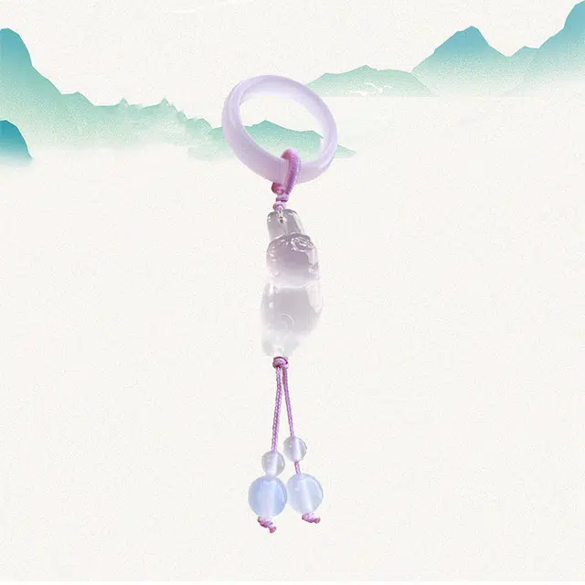 卡莱茵 慵懒猫咪 招桃花新中式配饰#好运 玻璃 挂件 男女同款情侣款