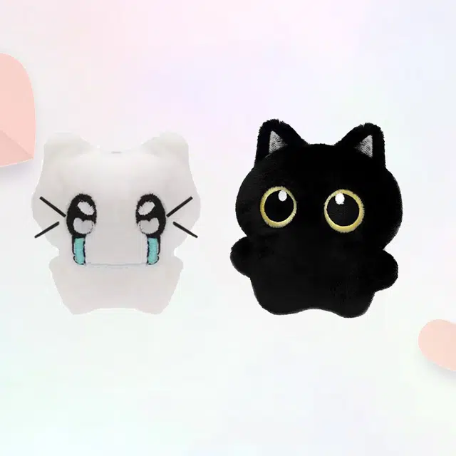 卡莱茵 小黑猫哭泣猫 呆萌可爱 陪伴呵护柔软治愈 迷你 快乐软萌 玩偶 毛绒 挂件 男女同款情侣款