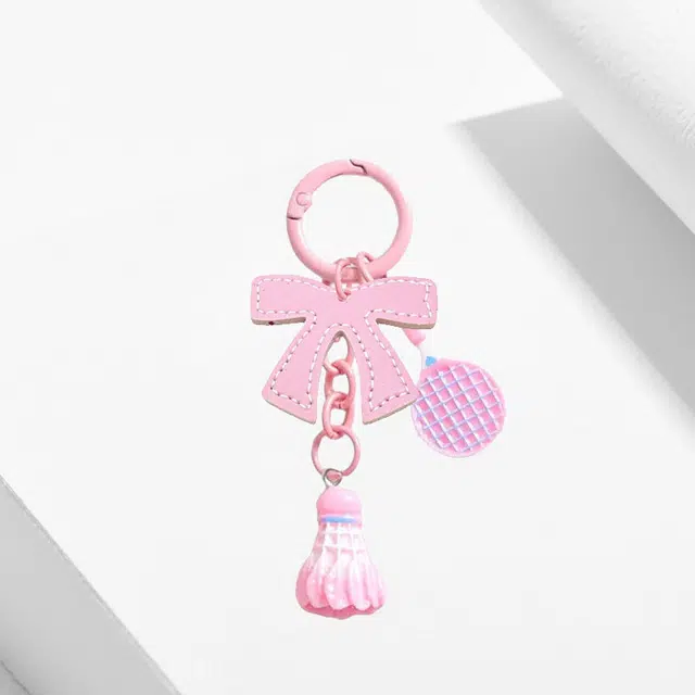 卡莱茵 创意羽毛球 高颜值运动挂饰潮流时尚 搭配蝴蝶结#好运 亚克力 挂件 男女同款情侣款