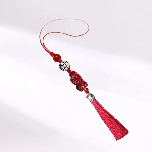 卡莱茵 【招财进宝】 新中式貔貅铜钱珠钥匙扣  吉祥如意汽车后视镜#好运  朱砂 挂件 男女同款情侣款