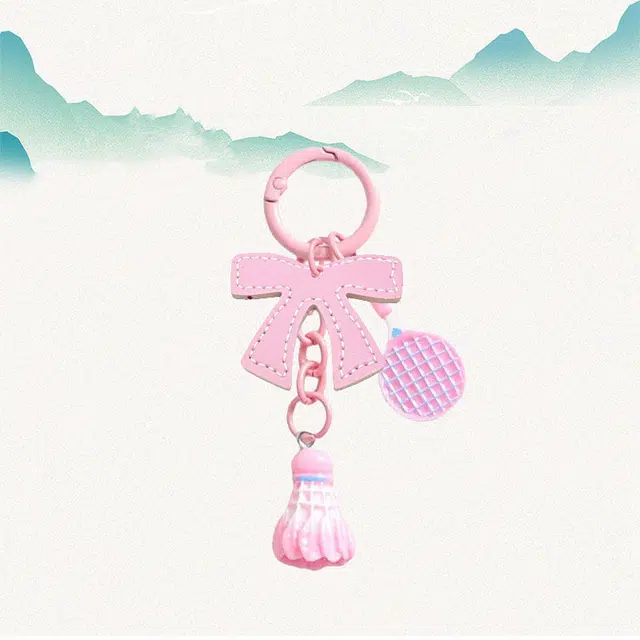 卡莱茵 创意羽毛球 高颜值运动挂饰潮流时尚 搭配蝴蝶结#好运 亚克力 挂件 男女同款情侣款