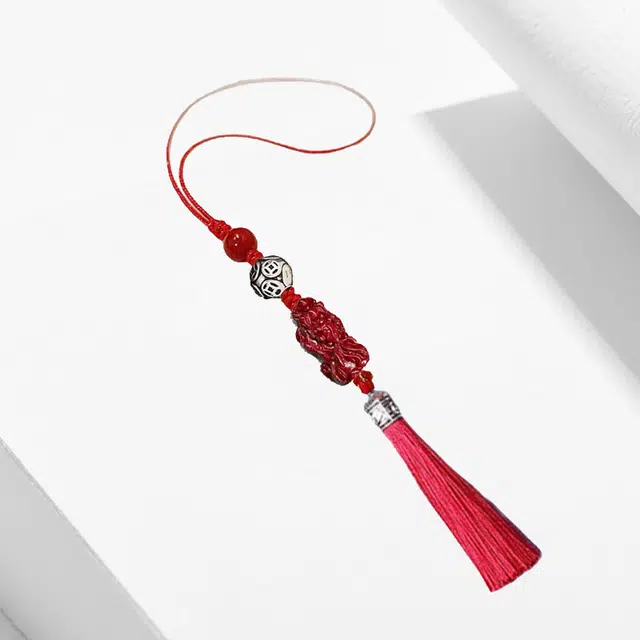 卡莱茵 【招财进宝】 新中式貔貅铜钱珠钥匙扣  吉祥如意汽车后视镜#好运  朱砂 挂件 男女同款情侣款