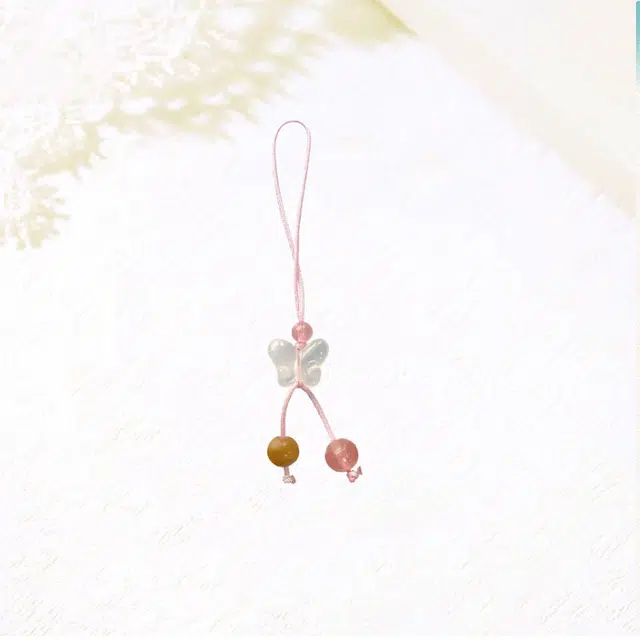 【精美蝴蝶】 卡莱茵 炫彩清透彩手机挂绳#好运 有机玻璃 挂件 男女同款情侣款