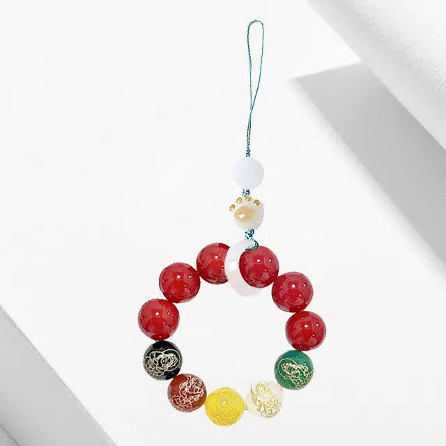 卡莱茵 五路财神炭烤猫爪招财纳福转运珠增旺气场小众设计国潮文玩好运 有机玻璃 挂件 男女同款情侣款