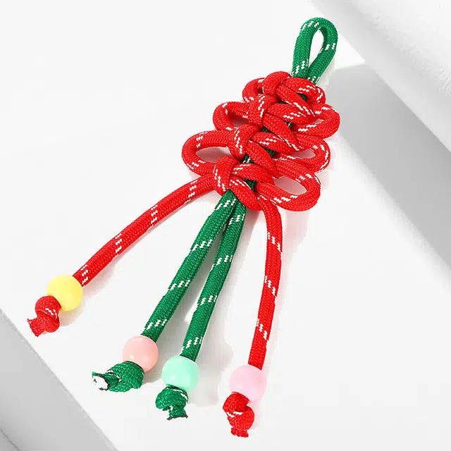 卡莱茵 【撞色设计】 绳结圣诞树氛围感#好运 尼龙 挂件 男女同款情侣款