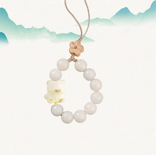 卡莱茵 可爱小熊 新中式古风国潮设计文玩  小众挂包饰品#好运 亚克力 挂件 男女同款情侣款