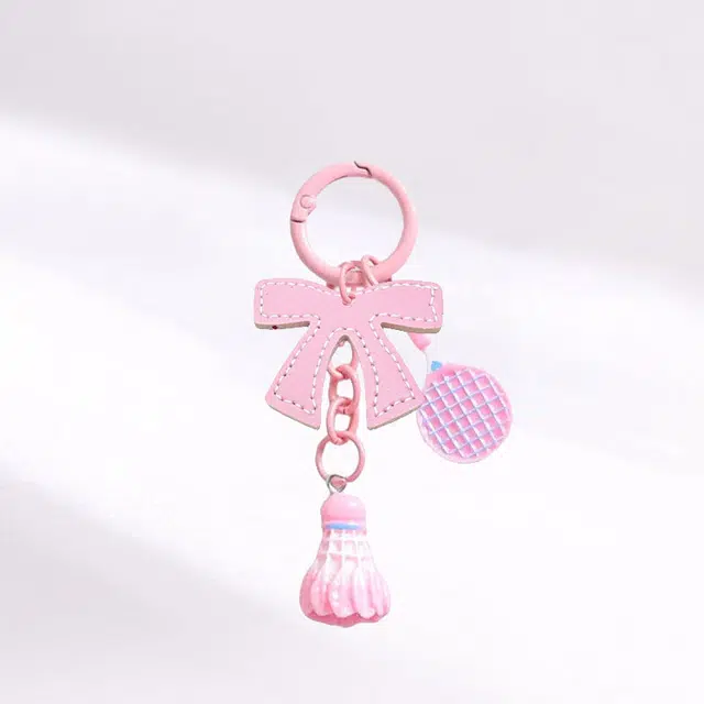 卡莱茵 创意羽毛球 高颜值运动挂饰潮流时尚 搭配蝴蝶结#好运 亚克力 挂件 男女同款情侣款