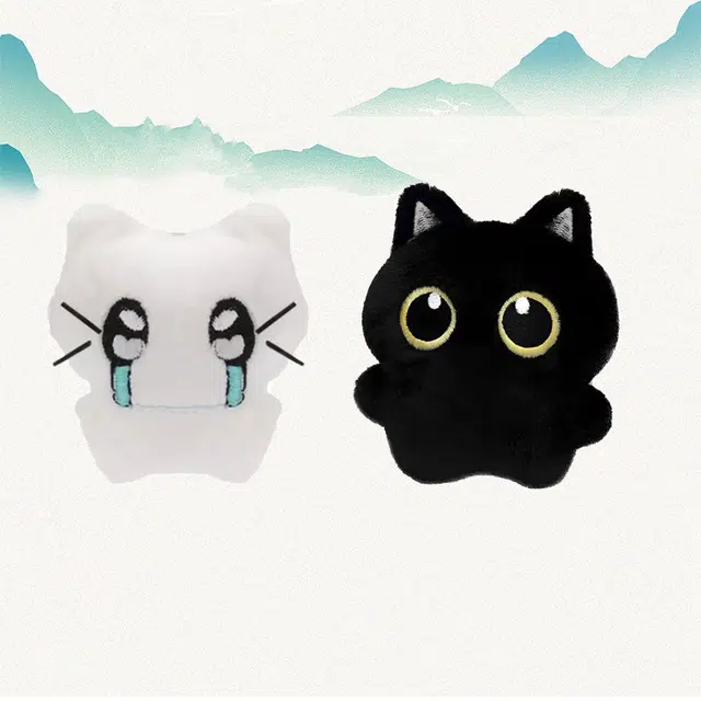 卡莱茵 小黑猫哭泣猫 呆萌可爱 陪伴呵护柔软治愈 迷你 快乐软萌 玩偶 毛绒 挂件 男女同款情侣款