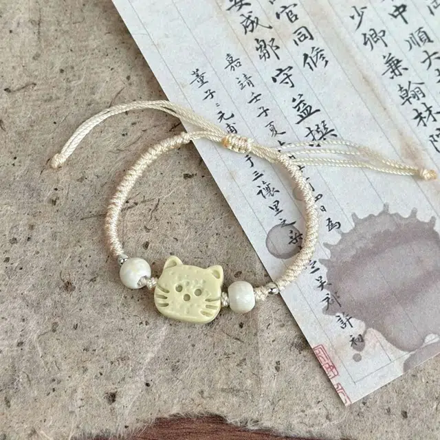 溯源京作 复古新中式招财猫咪精致小众高级感森系甜美 合金 手绳 男女同款情侣款