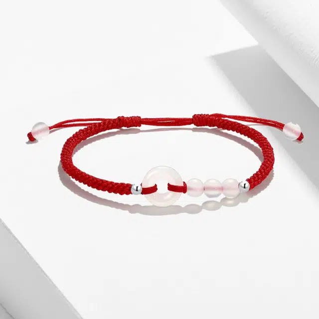 【s925银】平安顺遂平安扣 新中式 国潮 小众 时来运转 手饰 转运珠 好运  溯源京作 时尚百搭 织物 手绳 男女同款情侣款