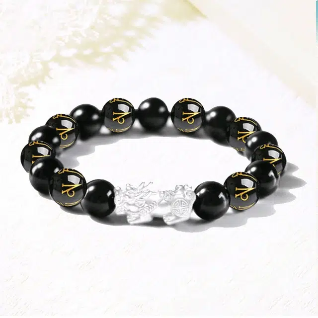 溯源京作 招财貔貅 国潮新中式 六字箴言 小众设计 黑檀 手串 男女同款情侣款