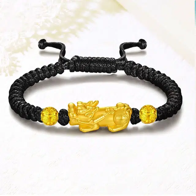 溯源京作 貔貅新中式国潮复古招财纳福吞金兽钱币转运珠霸气时尚小众设计好运 合金 手绳 男女同款情侣款