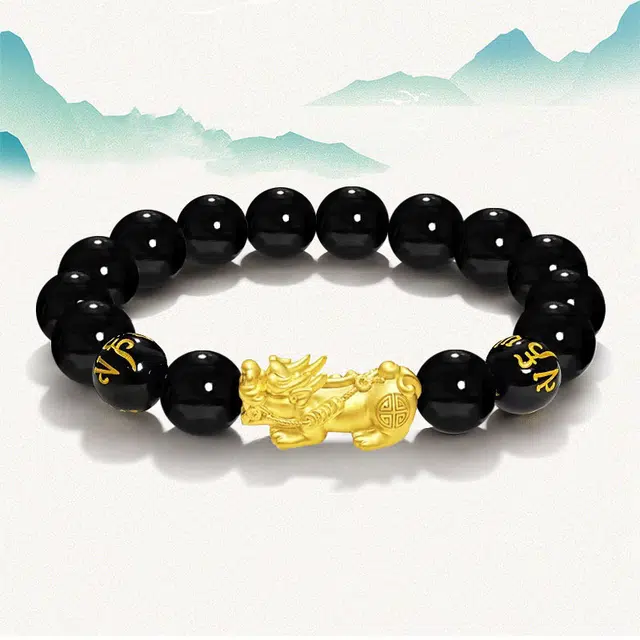 溯源京作 六字箴言霸气复古貔貅 新中式霸气国潮国风 复古轻奢高级感民族风个性小众设计#好运 檀木 手串 男女同款情侣款
