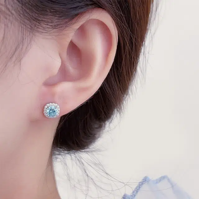 溯源京作 【爆闪小灯泡华子】 圆形耳骨钉养耳洞 睡觉免摘闪钻气质个性 精致通勤百搭 合金 耳钉 男女同款情侣款