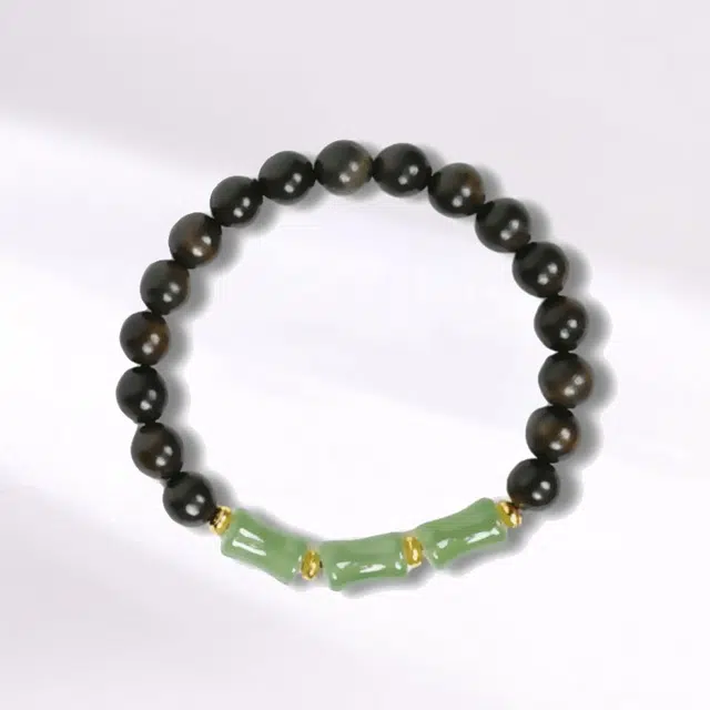 溯源京作 翠绿青竹 节节高升竹 吉祥招福 简约素雅清透民族风 中式国潮小众盘串#好运 檀木 手串 男女同款情侣款