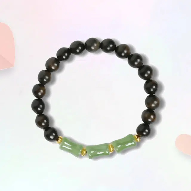 溯源京作 翠绿青竹 节节高升竹 吉祥招福 简约素雅清透民族风 中式国潮小众盘串#好运 檀木 手串 男女同款情侣款