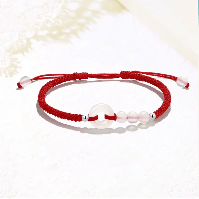 【s925银】平安顺遂平安扣 新中式 国潮 小众 时来运转 手饰 转运珠 好运  溯源京作 时尚百搭 织物 手绳 男女同款情侣款