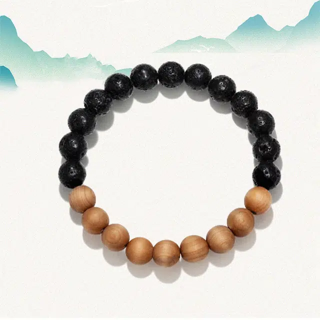 溯源京作 否极泰来 新中式文玩盘串拼接小众设计国风复古招财纳福 桃木 手串 男女同款情侣款