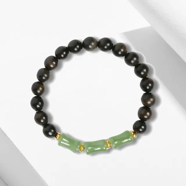 溯源京作 翠绿青竹 节节高升竹 吉祥招福 简约素雅清透民族风 中式国潮小众盘串#好运 檀木 手串 男女同款情侣款