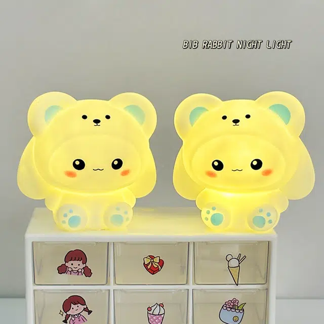 龙智优 创意卡通可爱围脖兔睡眠小夜灯灯 发光玩具