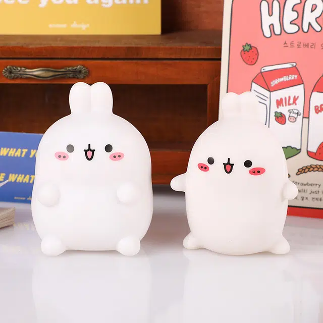 龙智优 可爱卡通创意糯米兔睡眠小夜灯 卧室宿舍装饰氛围灯 桌面高级感 发光玩具