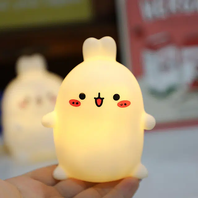 龙智优 可爱卡通创意糯米兔睡眠小夜灯 卧室宿舍装饰氛围灯 桌面高级感 发光玩具