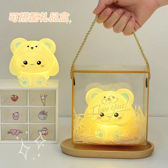 龙智优 创意卡通可爱围脖兔睡眠小夜灯灯 发光玩具