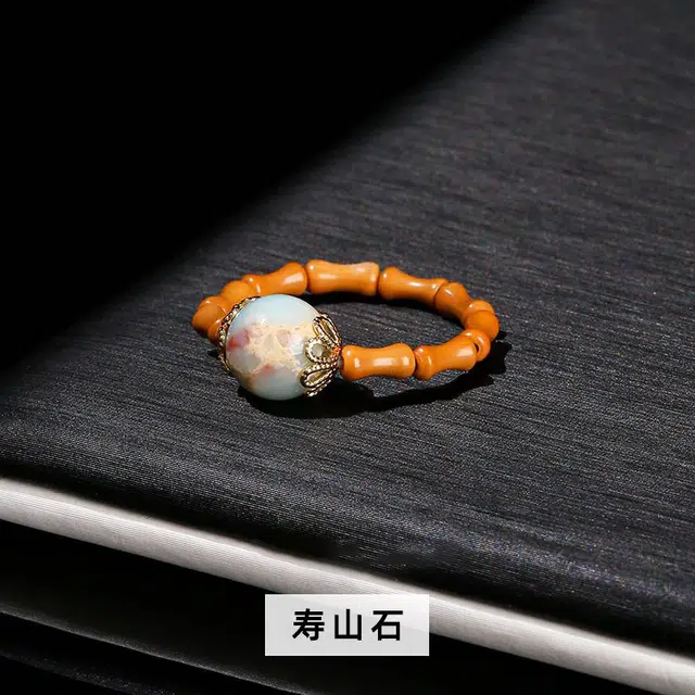 九华山 新中式森系节节高升 精环 转运纳福  考试考研上岸#好运 橄榄核 戒指 女款