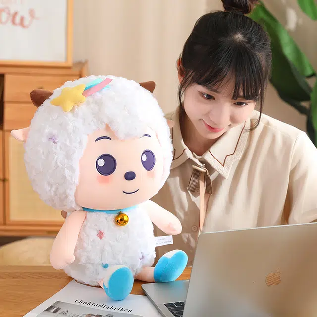 西瓜藤 正版喜羊羊与灰太狼公仔挂件懒美羊羊玩偶毛绒玩具布娃娃 抱枕