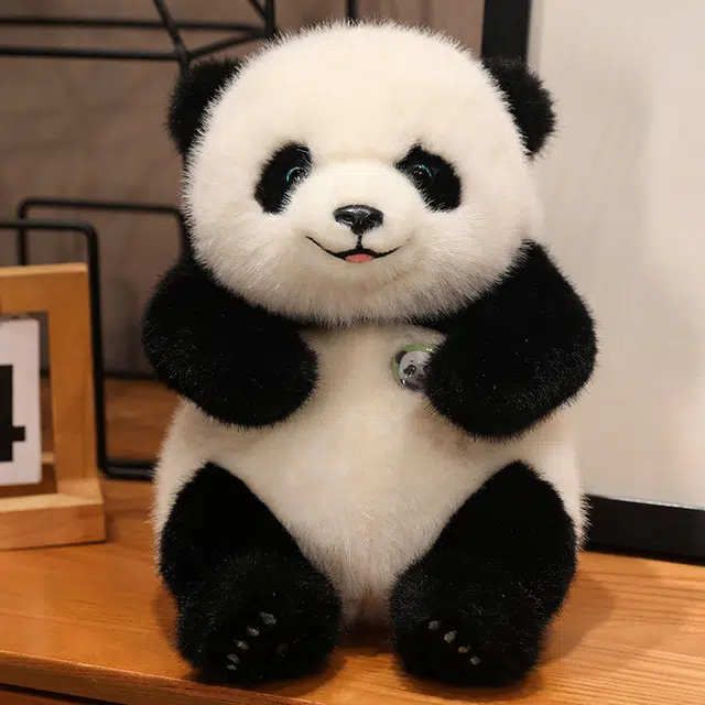 西瓜藤 可爱呆萌憨憨熊猫毛绒玩具公仔安抚搂抱抱熊布娃娃 抱枕  靠枕