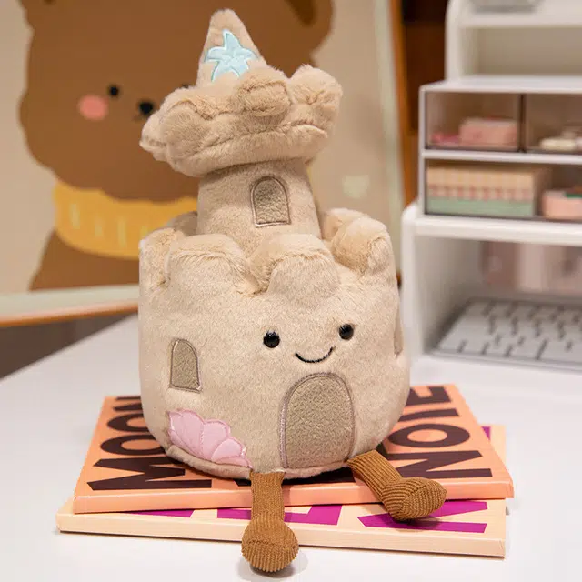 西瓜藤 趣味沙滩城堡毛绒玩具公仔可爱玩偶家居装饰摆件生日送 抱枕