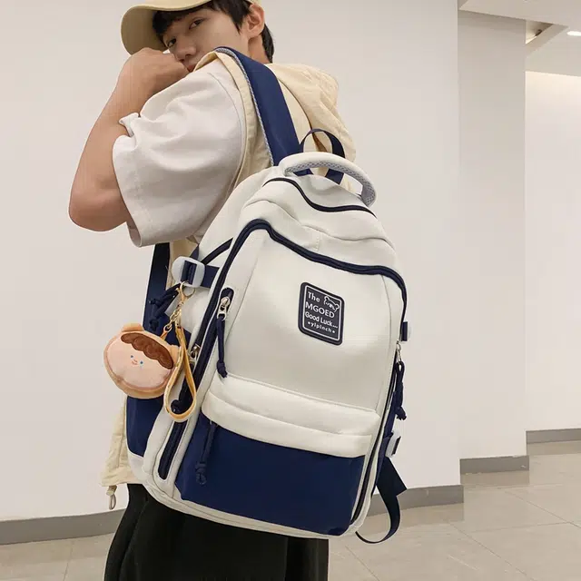 蔻蒂熊 女生高中生书包减负大容量护脊耐用百搭小学生初中背包 尼龙布 双肩包 常规 青少年 黑色/红色/桔色/绿色/蓝色