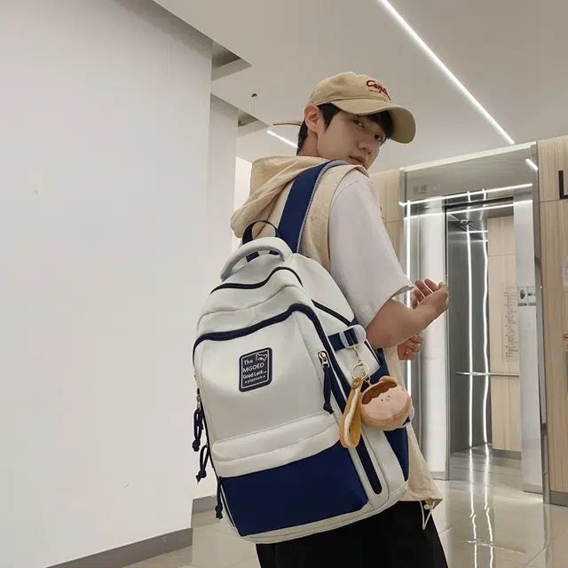 蔻蒂熊 女生高中生书包减负大容量护脊耐用百搭小学生初中背包 尼龙布 双肩包 常规 青少年 黑色/红色/桔色/绿色/蓝色
