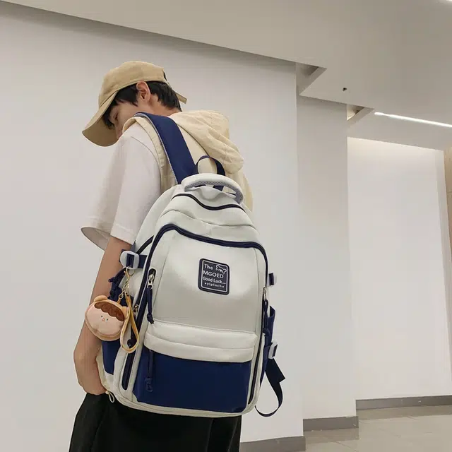 蔻蒂熊 女生高中生书包减负大容量护脊耐用百搭小学生初中背包 尼龙布 双肩包 常规 青少年 黑色/红色/桔色/绿色/蓝色