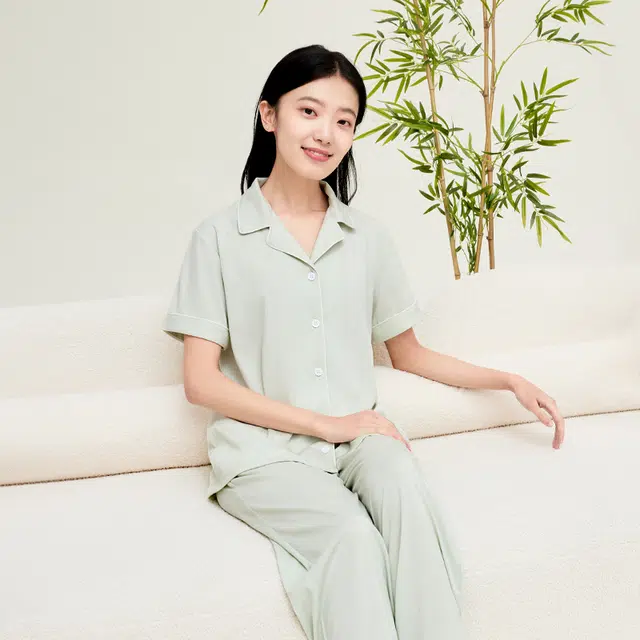 拾袜记 柔软舒适抑菌防螨吸汗透气家居服可外穿睡衣套装 女款 礼盒装