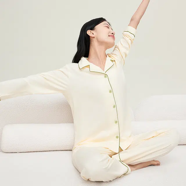 拾袜记 柔软舒适抑菌防螨吸汗透气家居服可外穿睡衣套装 女款 礼盒装