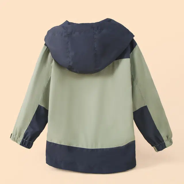 十月妈咪 连帽休闲舒适简约夹克外套 儿童款 绿色