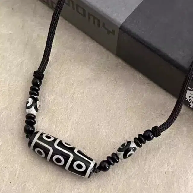 凤庙珠宝 九眼天珠  新中式六字真言佛珠平安转运珠小众高级#好运 玛瑙 项链 女款