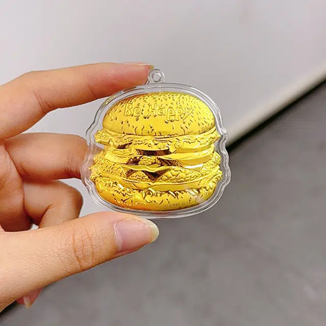 凤庙珠宝 汉堡 新中式趣味童趣堡开心精致复古国潮创意个性 收藏储蓄增值 足金 一口价 挂件 男女同款情侣款