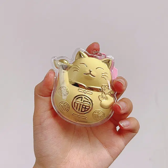 凤庙珠宝 招财猫招财猫钥匙扣 招财纳福精致挂绳手机链甜蜜设计感创意温柔可爱小巧#好运 金 挂件 男女同款情侣款