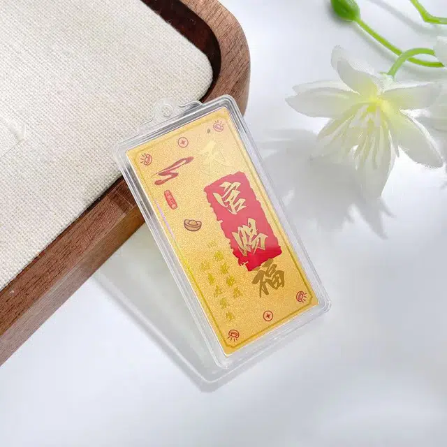 凤庙珠宝 天官赐福 新中式轻奢国潮风福气满满财运亨通马上有钱财源滚滚 日常通勤包包搭配配饰 金 挂件 男女同款情侣款