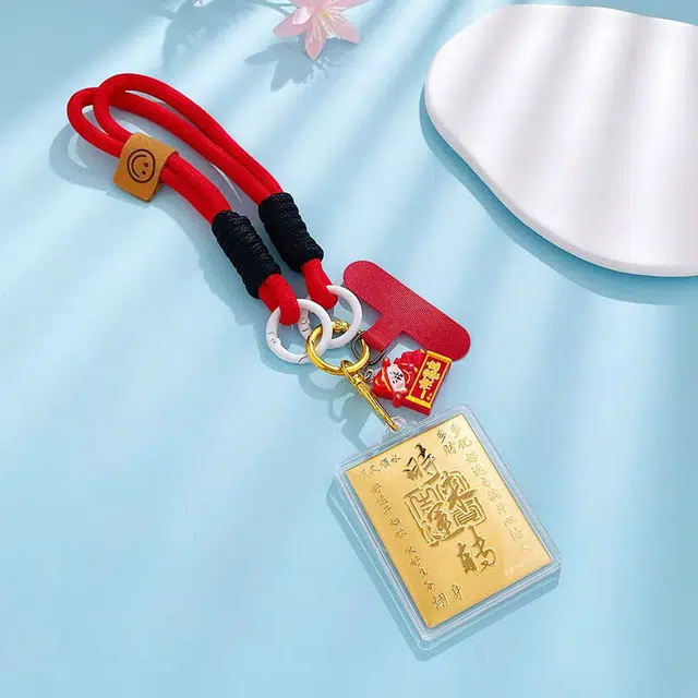 凤庙珠宝 时来运转方牌 复古新中式轻奢国潮风福气满满财运亨通马上有钱财源滚滚 日常通勤包包搭配配饰 金 挂件 男女同款情侣款