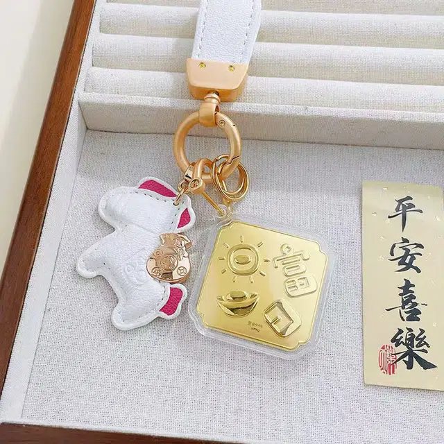 凤庙珠宝 日富一日 复古新中式轻奢国潮风福气满满财运亨通马上有钱财源滚滚 日常通勤包包搭配配饰#好运 表面含金 挂件 男女同款情侣款