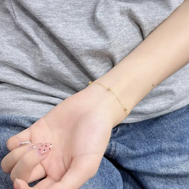 凤庙珠宝 小金珠手饰 精致小巧转运珠金珠珠金豆豆轻奢小众甜美一生一世浪漫甜蜜爱意可调节链 素链 手链 女款 礼盒礼物