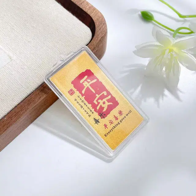 凤庙珠宝 平安喜乐 新中式轻奢国潮风福气满满财运亨通马上有钱财源滚滚 日常通勤包包搭配配饰 金 挂件 男女同款情侣款