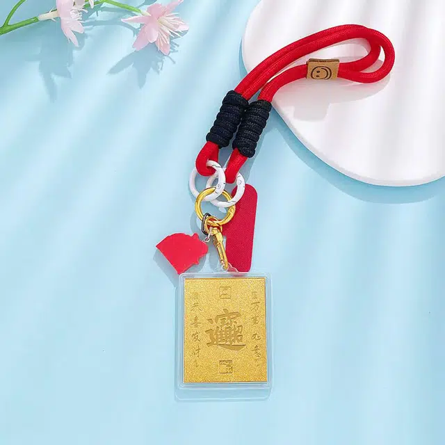 凤庙珠宝 时来运转方牌 复古新中式轻奢国潮风福气满满财运亨通马上有钱财源滚滚 日常通勤包包搭配配饰 金 挂件 男女同款情侣款