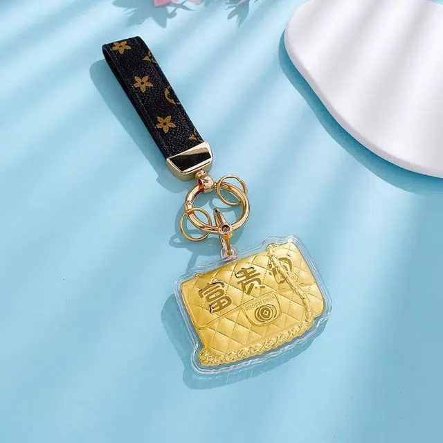 凤庙珠宝 富贵包包 复古新中式轻奢国潮风福气满满财运亨通马上有钱财源滚滚 日常通勤包包搭配配饰 金 挂件 男女同款情侣款