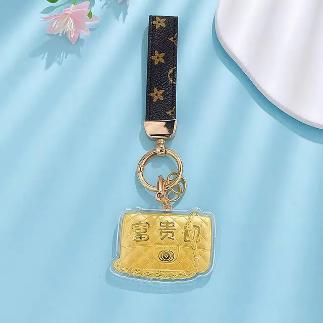 凤庙珠宝 富贵包包 复古新中式轻奢国潮风福气满满财运亨通马上有钱财源滚滚 日常通勤包包搭配配饰 金 挂件 男女同款情侣款