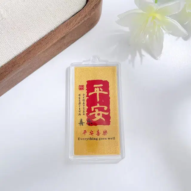 凤庙珠宝 平安喜乐 新中式轻奢国潮风福气满满财运亨通马上有钱财源滚滚 日常通勤包包搭配配饰 金 挂件 男女同款情侣款